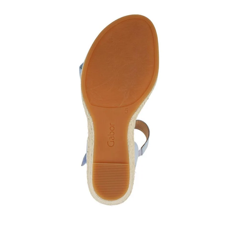 Moon Gabor Leather Wedge-Heel Espadrilles - GAB41505 / 326 987 - Pale Blue Leather
