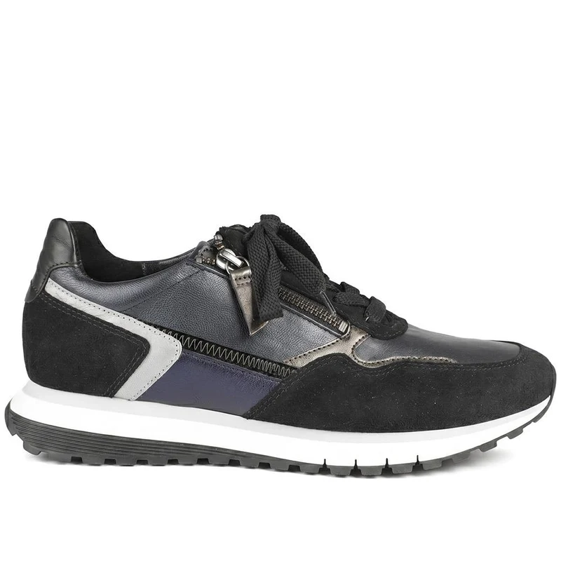 Gabor Hollywell Wide Fit Zip & Lace Trainers - GAB42502 / null - Navy
