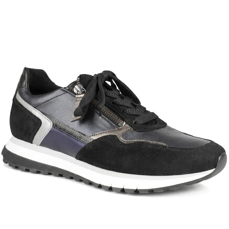Gabor Hollywell Wide Fit Zip & Lace Trainers - GAB42502 / null - Navy