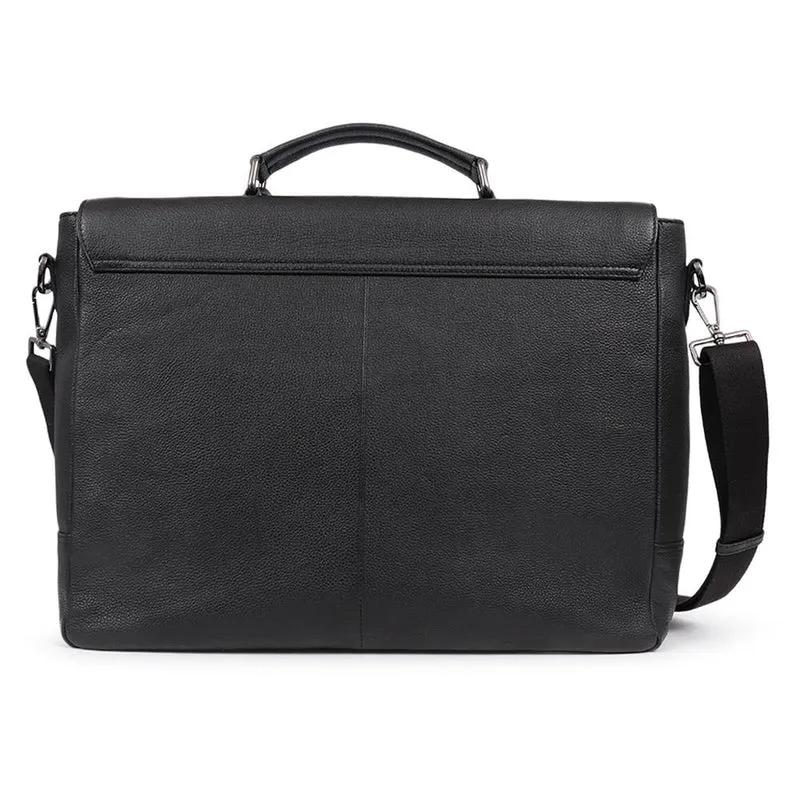 Upland Leather Briefcase - UPLAND / 325 628 - Black Grain