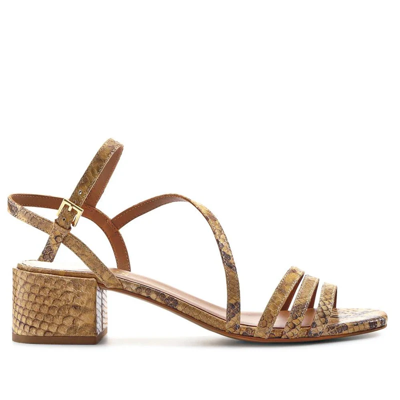 Ginette2 Heeled Leather Sandals - GINETTE2 / 325 061 - Snake