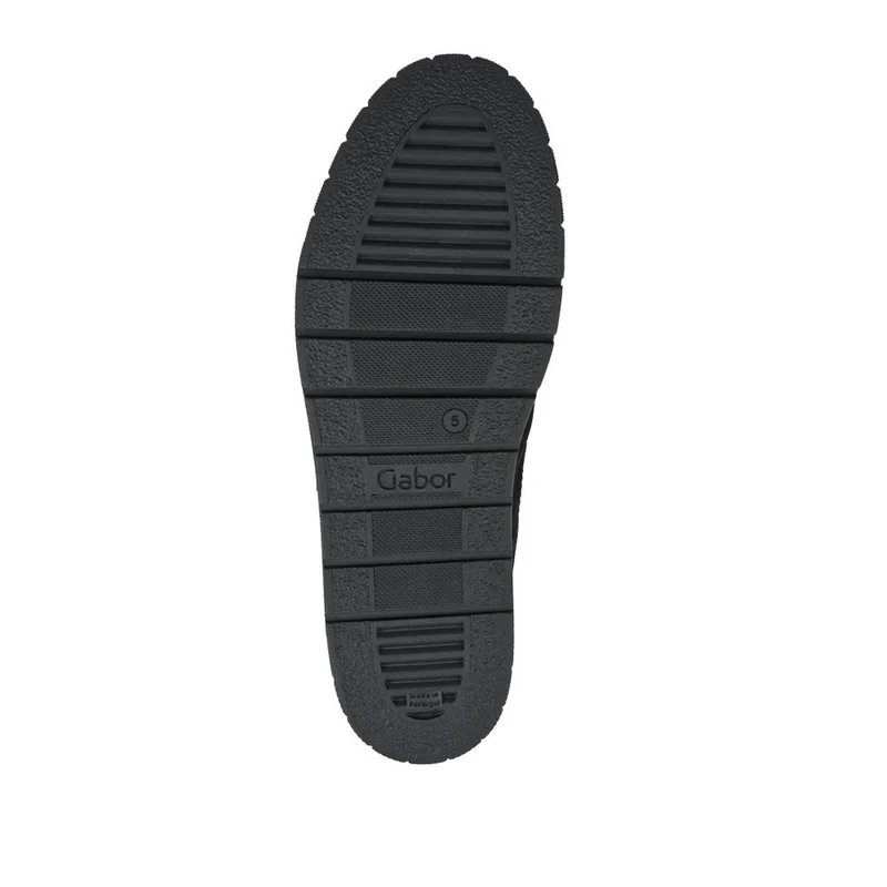 Ferry Wide Fit Leather Platform Trainers - GAB42511 / 328 030 - Black
