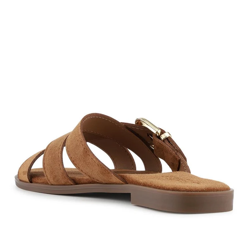 Hylda Smart Suede Leather Mules - HYLDA / 329 198 - Tan Suede