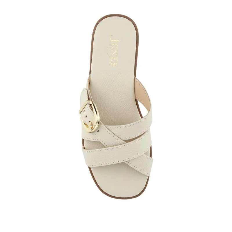 Hylda Smart Suede Leather Mules - HYLDA / 329 198 - Cream Leather
