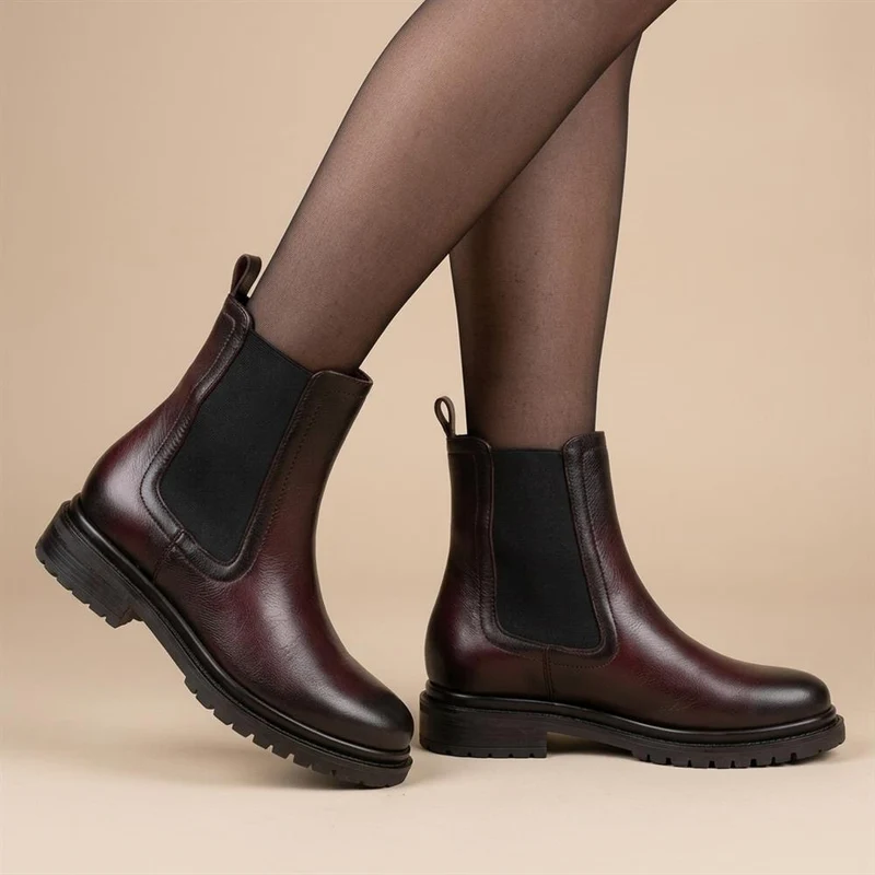 Kefalonia Leather Chelsea Boots - KEFALONIA / 326 141 - Burgundy