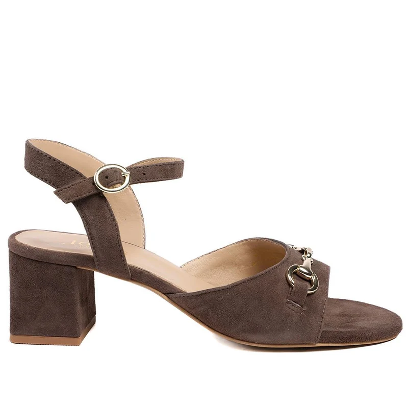 Gianna Leather Mid Block Heel Sandals - GIANNA2 / 329 092