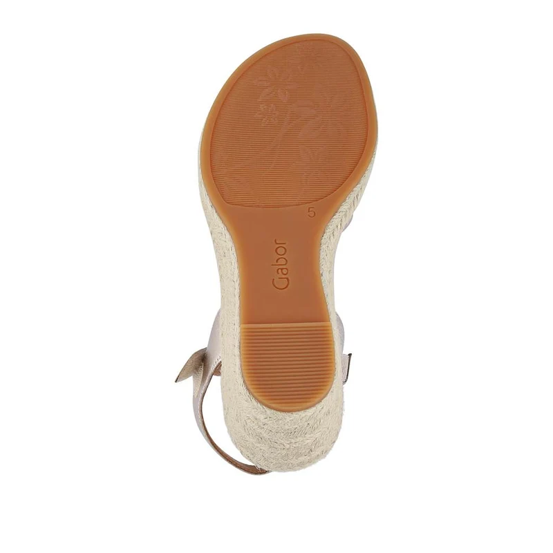 Moon Gabor Leather Wedge-Heel Espadrilles - GAB41505 / 326 987 - Metallic