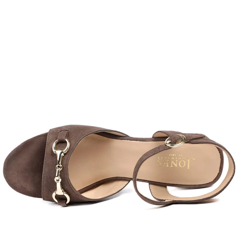 Gianna Leather Mid Block Heel Sandals - GIANNA2 / 329 092 - Chocolate Suede
