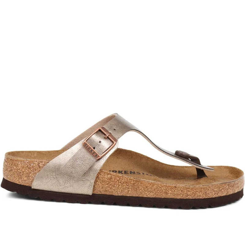 Birkenstock Gizeh Toe Post Sandals - BIRK29507 / 314 728 - Metallic Beige