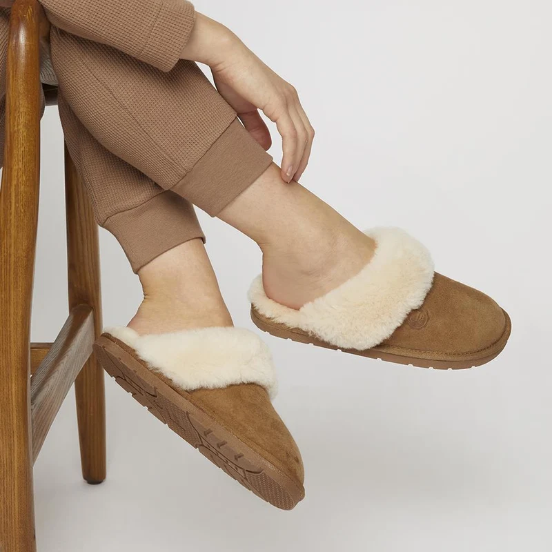 Bella-Rose Sheepskin Mule Slippers - BELLA-ROSE / 319 378 - Chestnut