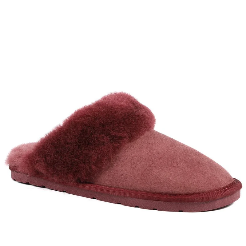 Bella-Rose Sheepskin Mule Slippers - BELLA-ROSE / 319 378 - Burgundy