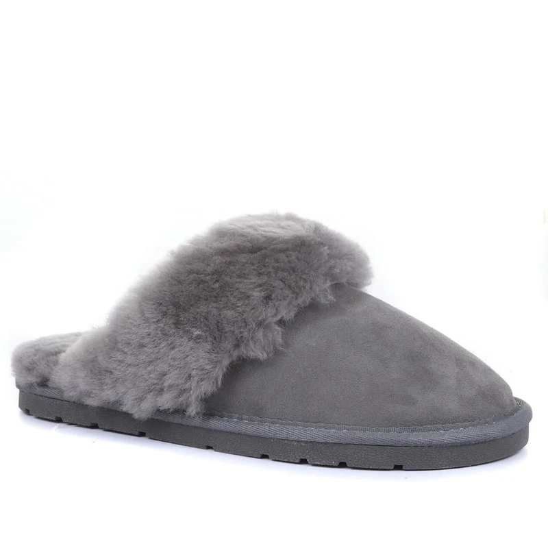 Bella-Rose Sheepskin Mule Slippers - BELLA-ROSE / 319 378 - Grey