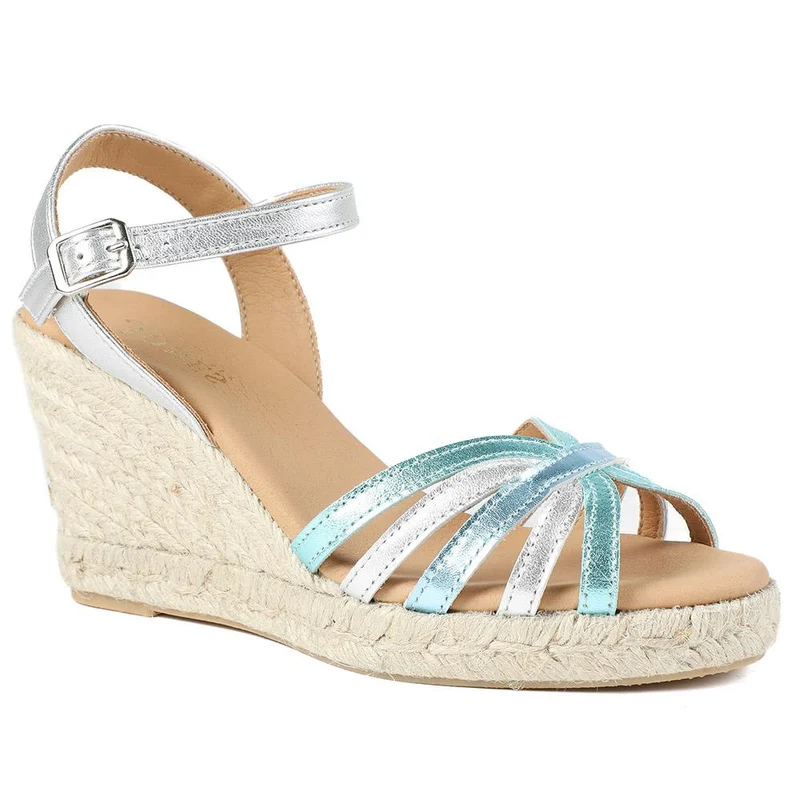 Alivia2 Leather Wedge Heel Espadrilles - ALIVIA2 / 329 068 - Metallic Multi