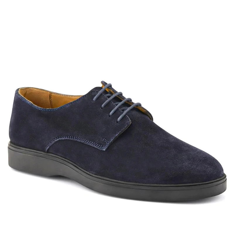 Kade Leather Lace-Up Shoes - KADE / 326 486 - Navy Suede