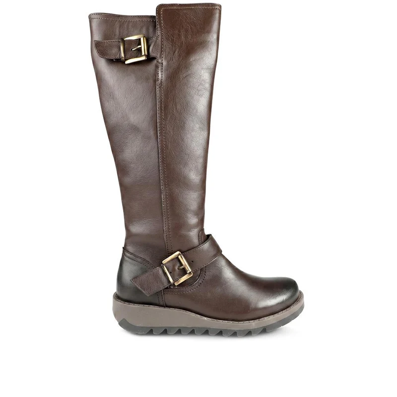 Darlene Leather Long Boots - DARLENE / 325 920 - Brown