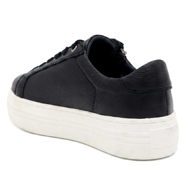 Amaliadawide Wide Fit Leather Platform Trainers - AMALIADAWIDE / 329 929 - Navy