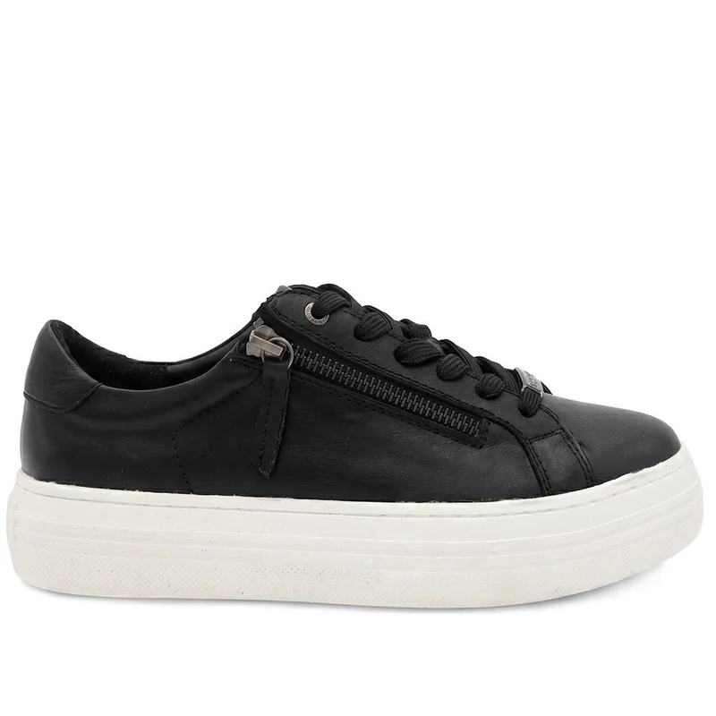 Amaliadawide Wide Fit Leather Platform Trainers - AMALIADAWIDE / 329 929