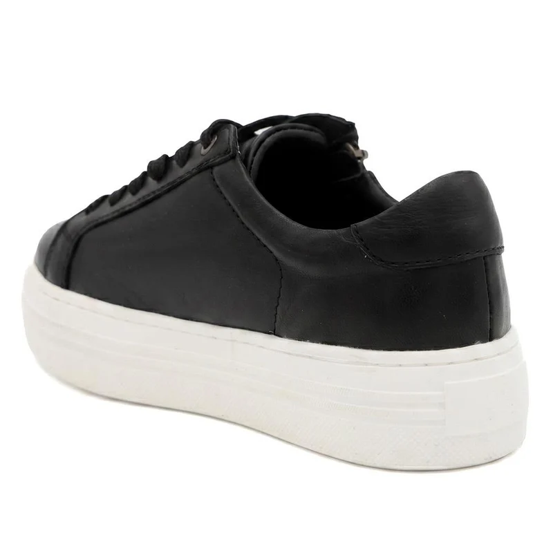 Amaliadawide Wide Fit Leather Platform Trainers - AMALIADAWIDE / 329 929 - Black