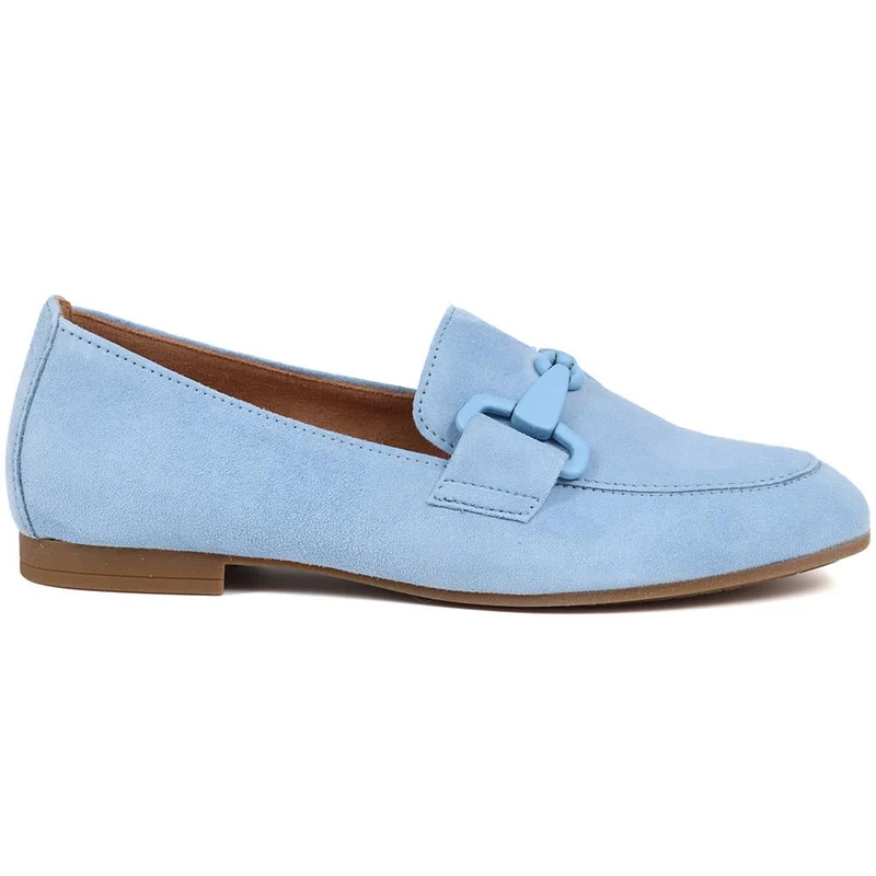 Jangle Gabor Suede Buckle Loafers - GAB37500 / 323 288 - Powder Blue