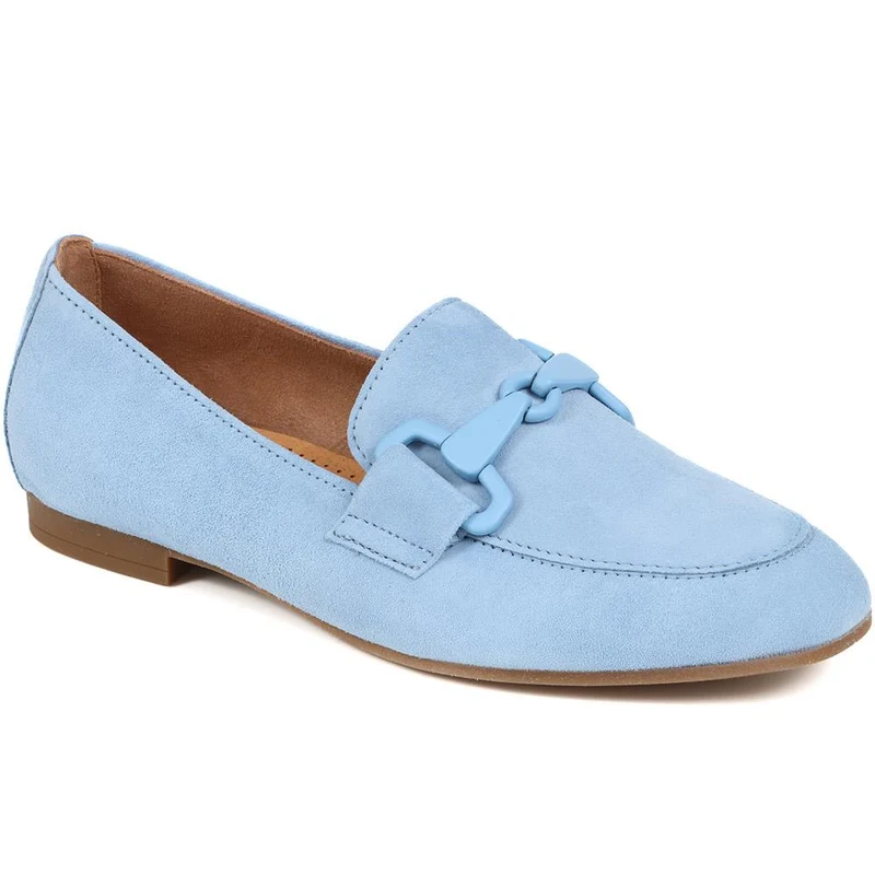 Jangle Gabor Suede Buckle Loafers - GAB37500 / 323 288 - Powder Blue