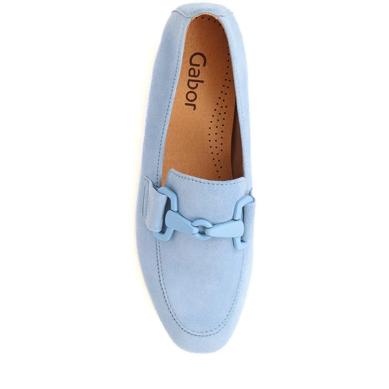 Jangle Gabor Suede Buckle Loafers - GAB37500 / 323 288 - Powder Blue