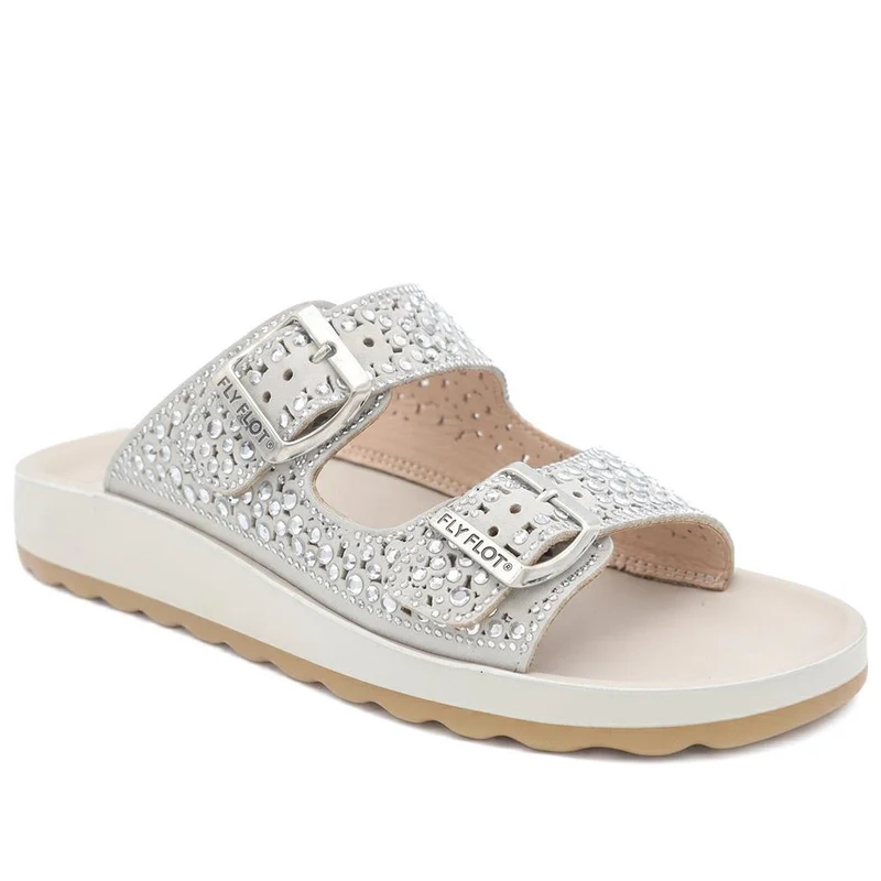 Fly Flot Dual Buckle Cushioned Sandals - FLY43020 / 328 644 - Light Grey
