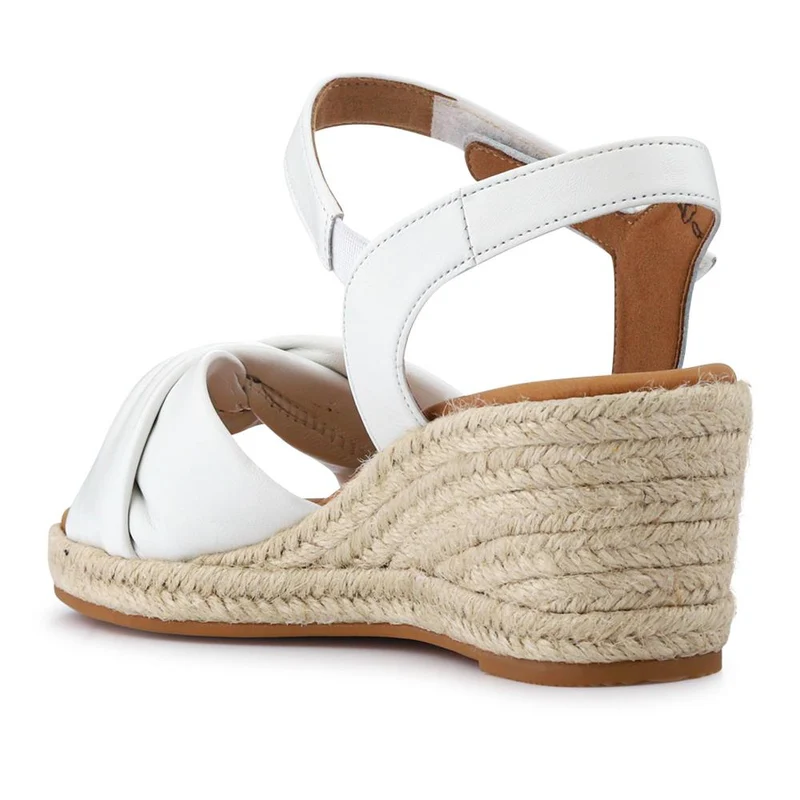 Moon Gabor Leather Wedge-Heel Espadrilles - GAB41505 / 326 987 - White