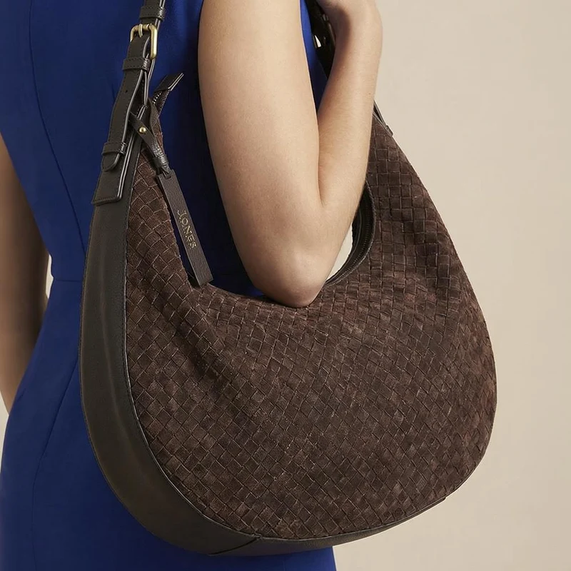 Ysabelle Leather Slouch Bag - YSABELLE / 324 555 - Chocolate Suede