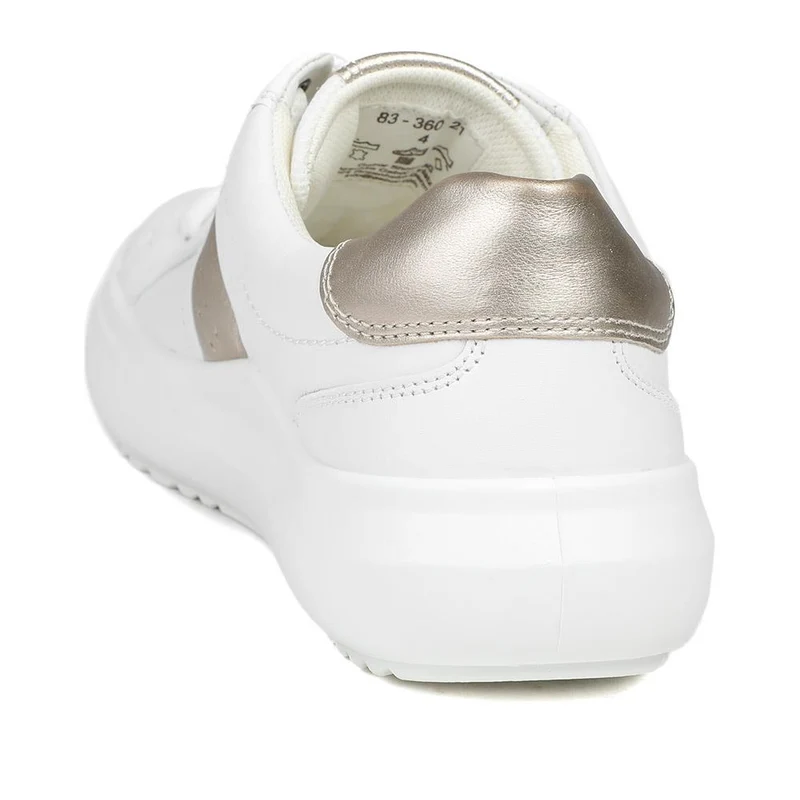 Gabor Jade Leather Lace Up Trainers - GAB43515 / 328 860 - WHITE-PEWTER