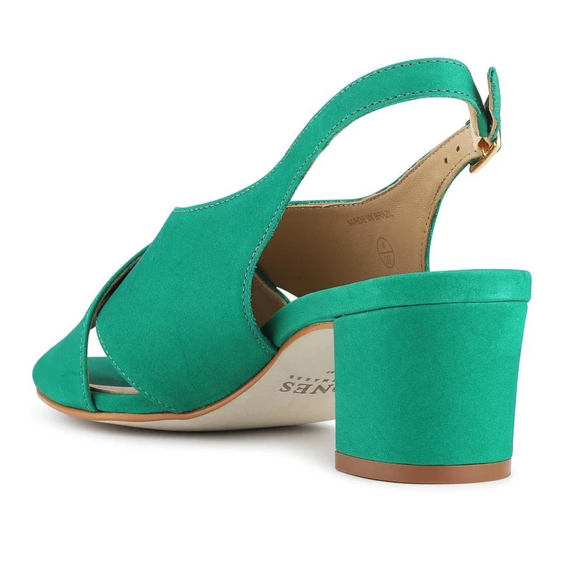 Geenah Smart Leather Slingback Sandals - GEENAH / 329 037 - Green Nubuck