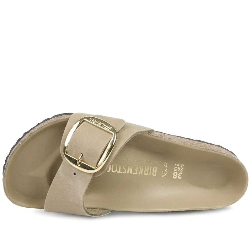 Leather Buckle Mule Sandals - BIRK41042 / 328 790 - Tobacco