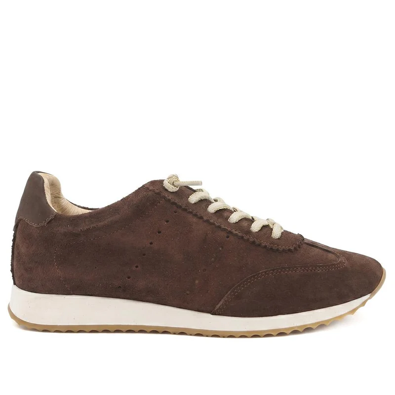 Alenya Suede Leather Lace Up Trainers - ALENYA / 328 895 - Chocolate Suede