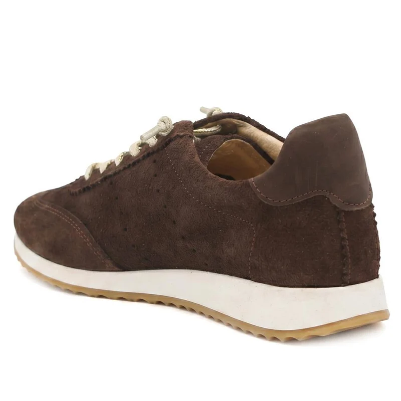 Alenya Suede Leather Lace Up Trainers - ALENYA / 328 895 - Chocolate Suede