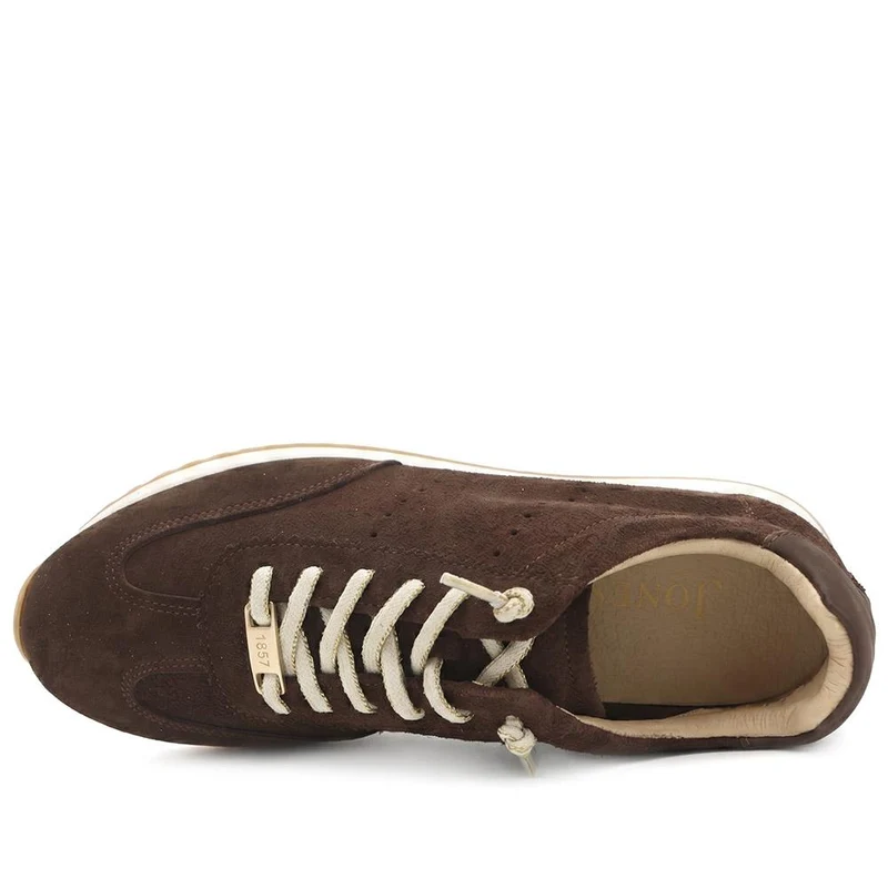 Alenya Suede Leather Lace Up Trainers - ALENYA / 328 895 - Chocolate Suede