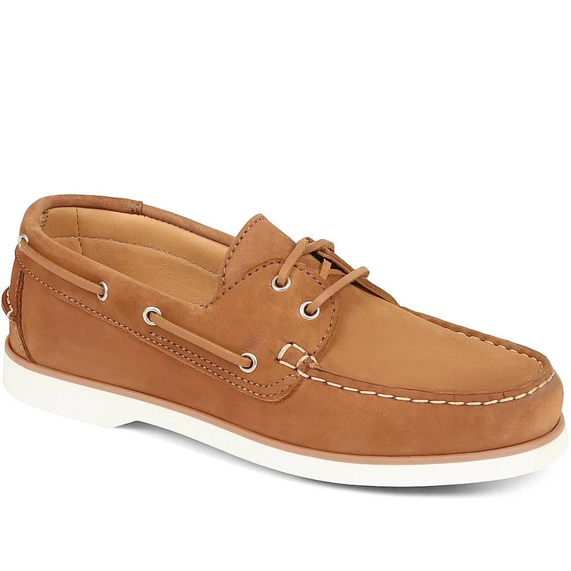 Patrizia Leather Boat Shoes - PATRIZIA / 322 369 - Cognac
