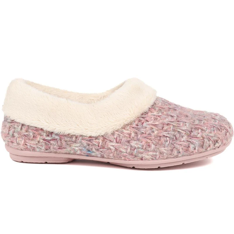 Faux-Fur-Lined Slippers - CARIANA / 324 749 - Pink