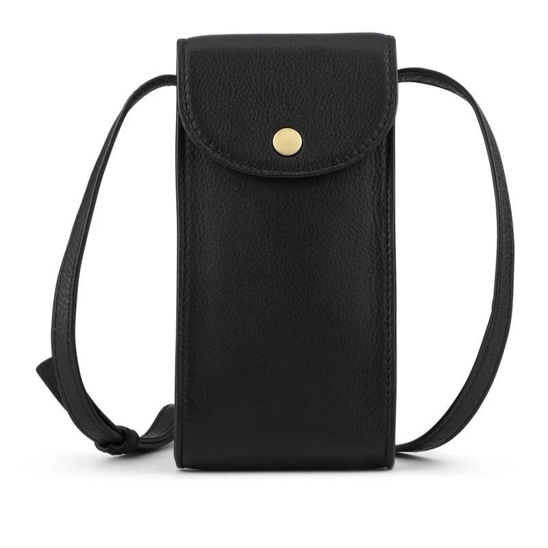 Vix Leather Crossbody Phone Bag - VIX / 328 536 - Black