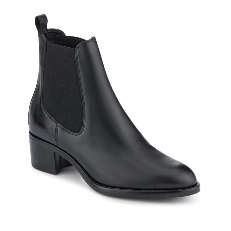 Karlee Leather Slip-In Ankle Boots - KARLEE / 327 776 - Black