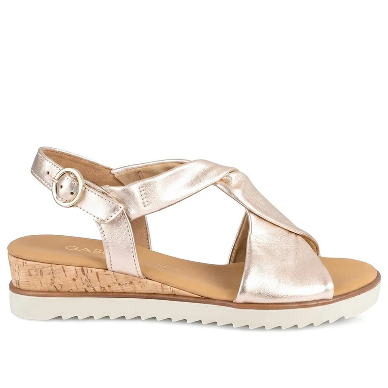 Rich Wide Fit Leather Twist-Front Sandals - GAB31514 / 317 898