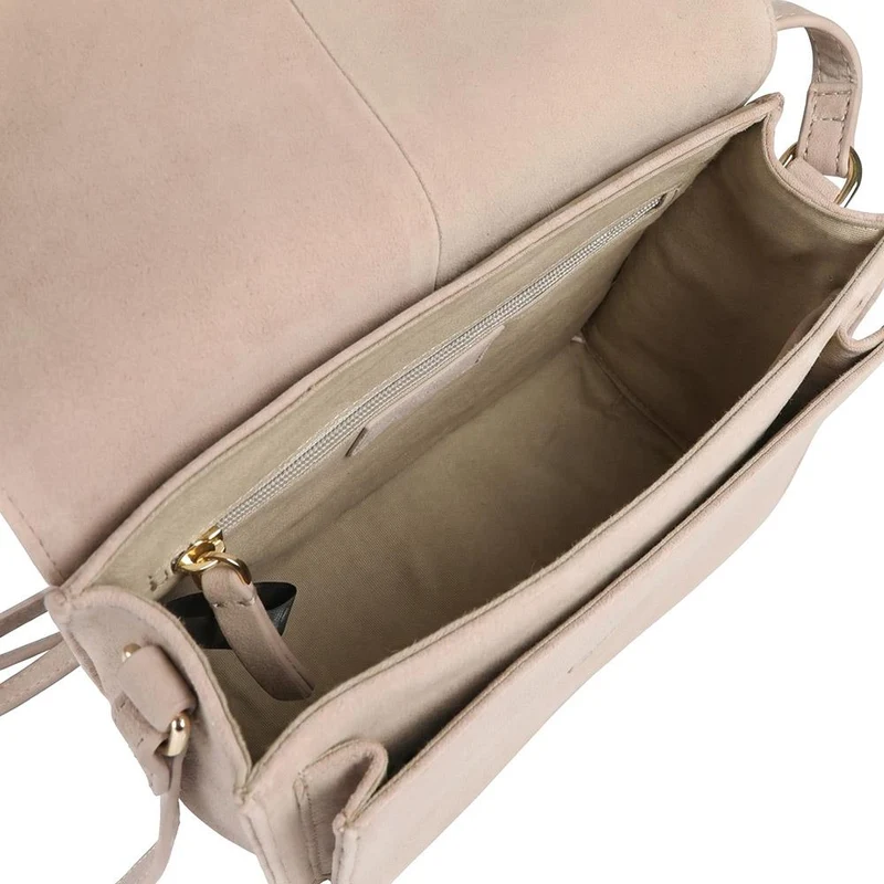 Vitoria Leather Crossbody Bag - VITORIA / 325 464 - Beige Suede