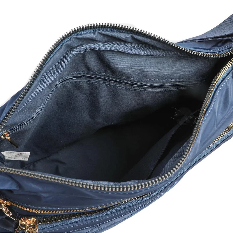 Quilted Multi Zip Crossbody Bag - WAHT43007 / 329 324 - Navy