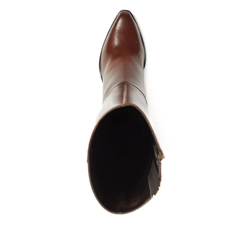 Cagliari Wide Calf Fit Knee-High Boots - CAGLIARIL / 321 032 - Brown