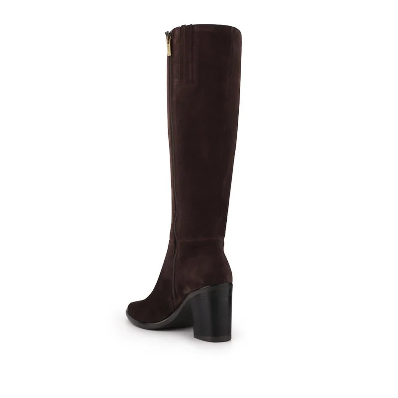 Cagliari Medium Calf Fit Knee-High Boots - CAGLIARIM / 321 031 - Chocolate Suede