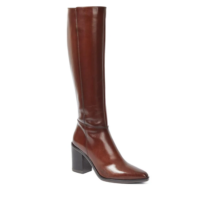 Cagliari Small Calf Fit Knee High Boots - CAGLIARIS / 321 030 - Brown