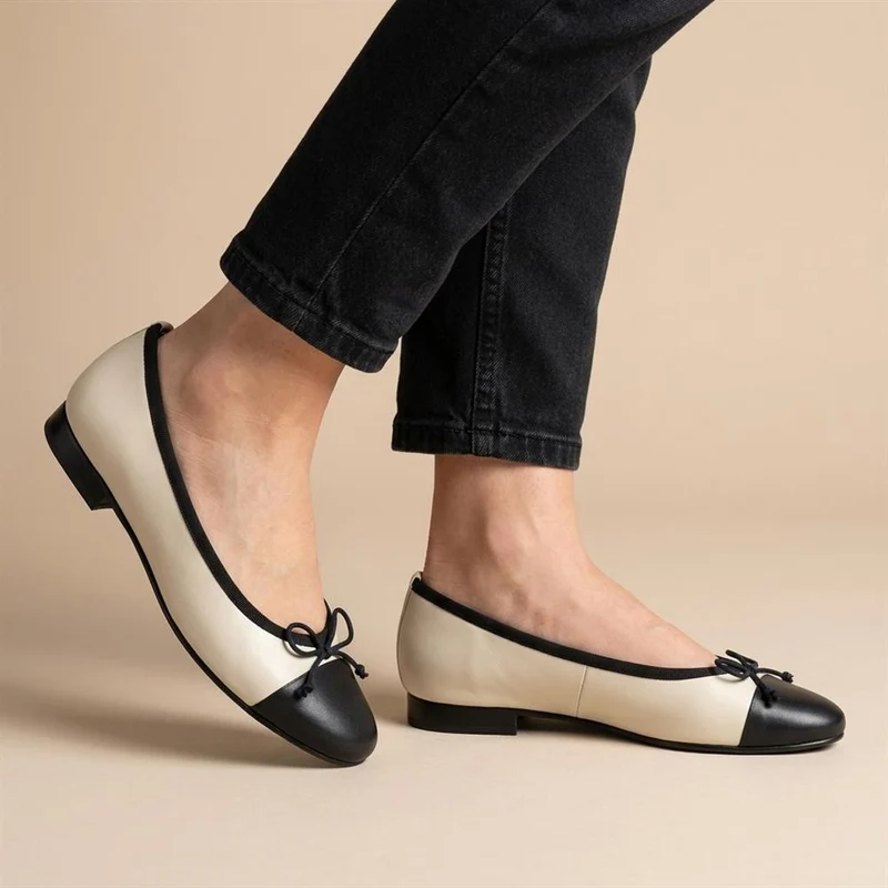 Olivie Leather Pumps - OLIVIE / 330 042 - Black-Beige