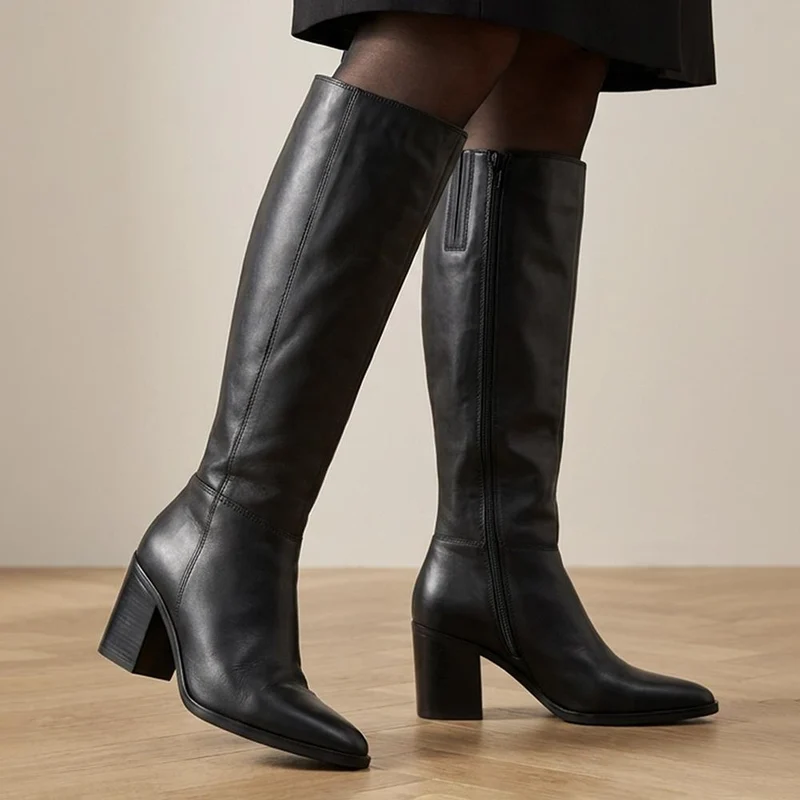 Cagliari Small Calf Fit Knee High Boots - CAGLIARIS / 321 030 - Black
