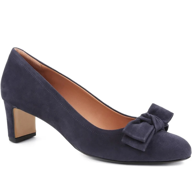 Zelda Bow Detail Court Shoes - ZELDA / 323 596 - Navy