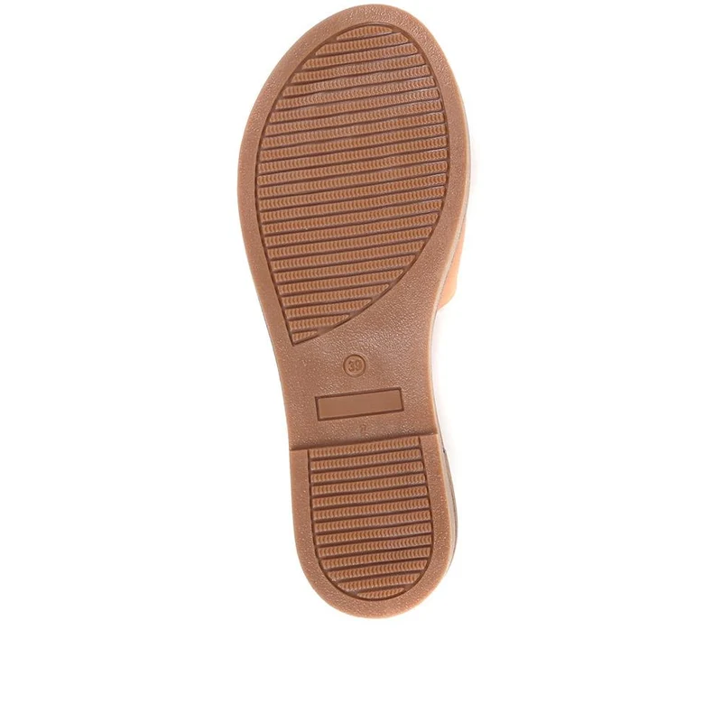 Emillina Leather Buckle Mule Sandals - EMILLINA / 323 646 - Tan