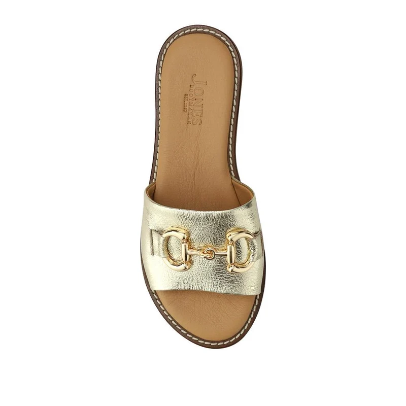 Emillina Leather Buckle Mule Sandals - EMILLINA / 323 646 - Gold