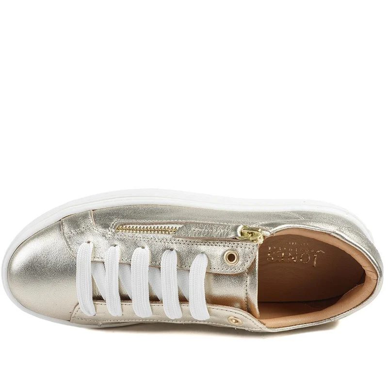 Amaliada Leather Platform Trainers - AMALIADA / 325 316 - Gold Metallic